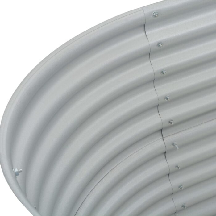 Lit surélevé de jardin 160x80x81 cm Acier galvanisé Argenté – Image 5