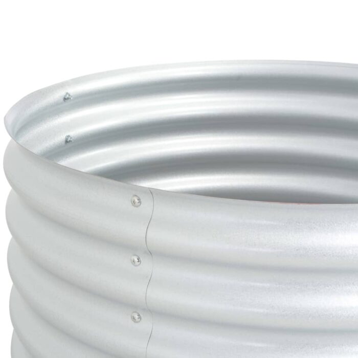 Lit surélevé de jardin 80x80x81 cm Acier galvanisé Argenté – Image 3