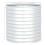 Lit surélevé de jardin 80x80x81 cm Acier galvanisé Argenté – Image 4