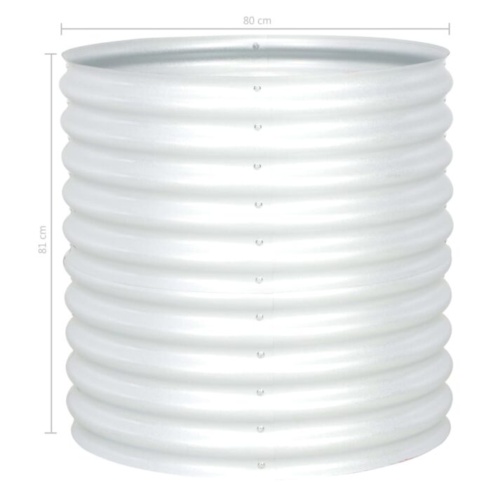 Lit surélevé de jardin 80x80x81 cm Acier galvanisé Argenté – Image 4