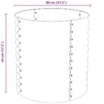 Lit surélevé de jardin 80x80x81 cm Acier galvanisé Argenté – Image 6