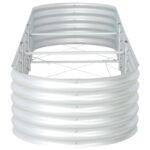 Lit surélevé de jardin 320x80x44 cm Acier galvanisé Argenté – Image 2