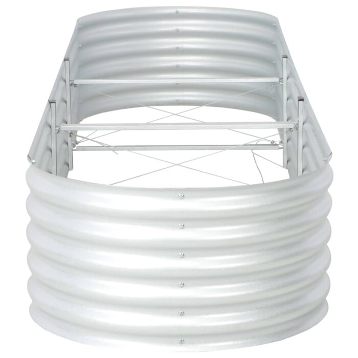 Lit surélevé de jardin 320x80x44 cm Acier galvanisé Argenté – Image 2