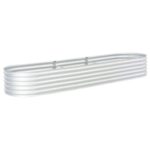 Lit surélevé de jardin 320x80x44 cm Acier galvanisé Argenté – Image 3