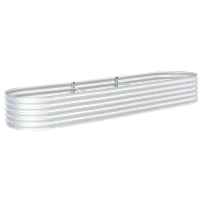 Lit surélevé de jardin 320x80x44 cm Acier galvanisé Argenté – Image 3