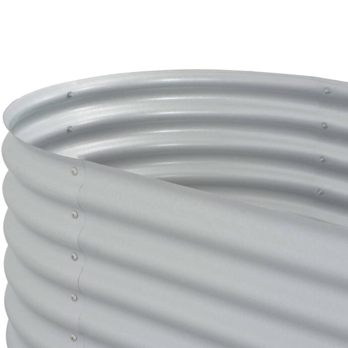 Lit surélevé de jardin 320x80x44 cm Acier galvanisé Argenté – Image 6