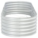 Lit surélevé de jardin 240x80x44 cm Acier galvanisé Argenté – Image 2