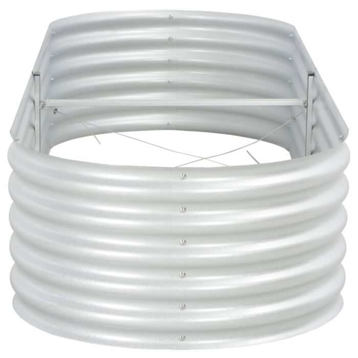 Lit surélevé de jardin 240x80x44 cm Acier galvanisé Argenté – Image 2