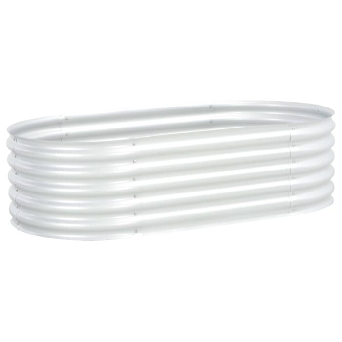 Lit surélevé de jardin 160x80x44 cm Acier galvanisé Argenté – Image 2