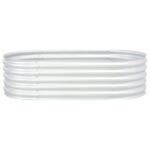 Lit surélevé de jardin 160x80x44 cm Acier galvanisé Argenté – Image 3