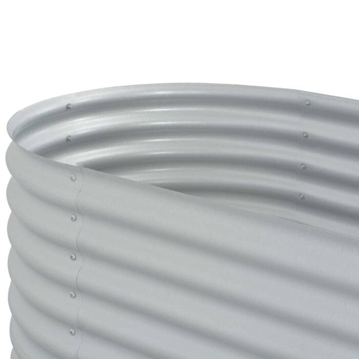 Lit surélevé de jardin 160x80x44 cm Acier galvanisé Argenté – Image 4