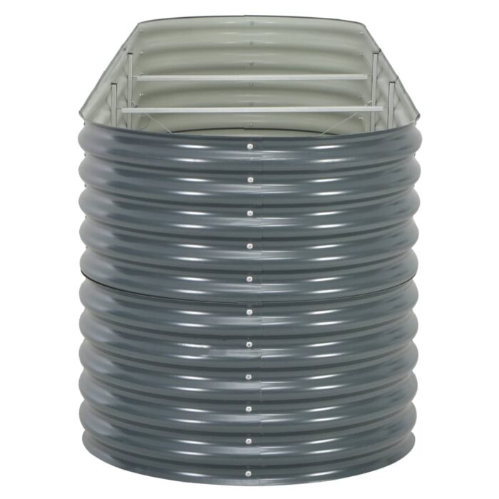 Lit surélevé de jardin 320x80x81 cm Acier galvanisé Gris – Image 4