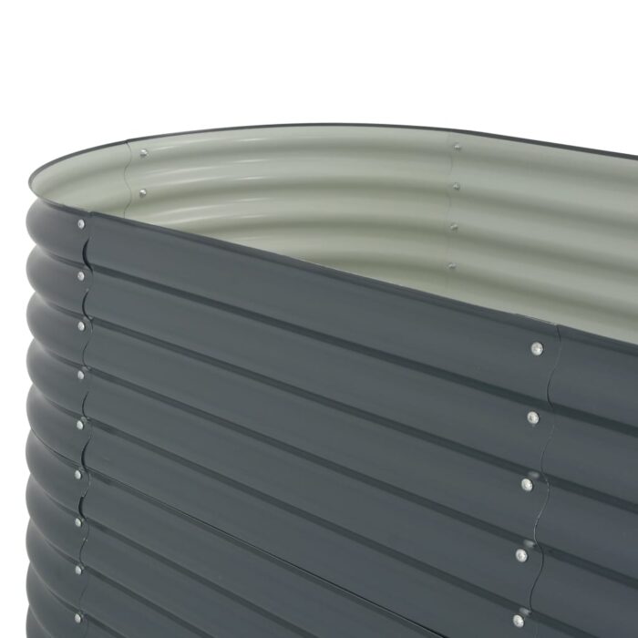 Lit surélevé de jardin 320x80x81 cm Acier galvanisé Gris – Image 6