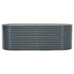 Lit surélevé de jardin 240x80x81 cm Acier galvanisé Gris – Image 2