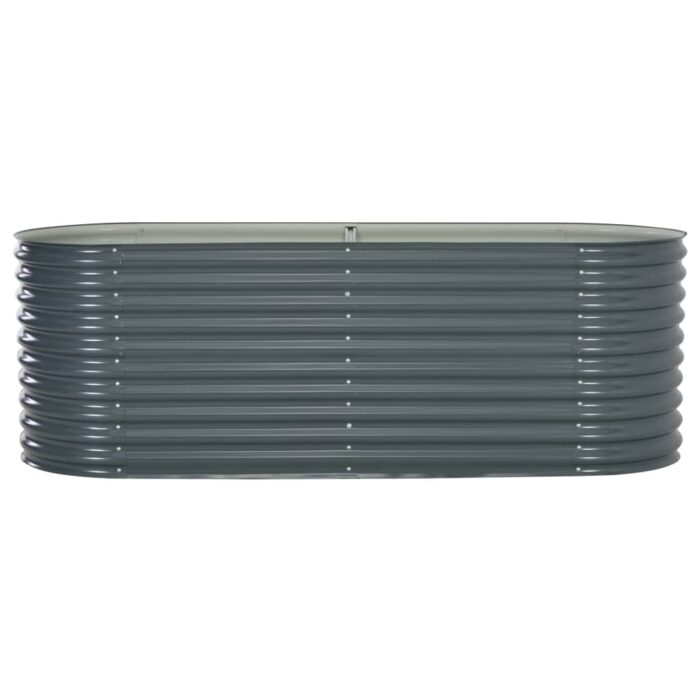 Lit surélevé de jardin 240x80x81 cm Acier galvanisé Gris – Image 2