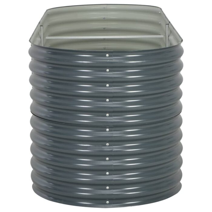 Lit surélevé de jardin 240x80x81 cm Acier galvanisé Gris – Image 4