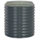 Lit surélevé de jardin 160x80x81 cm Acier galvanisé Gris – Image 3