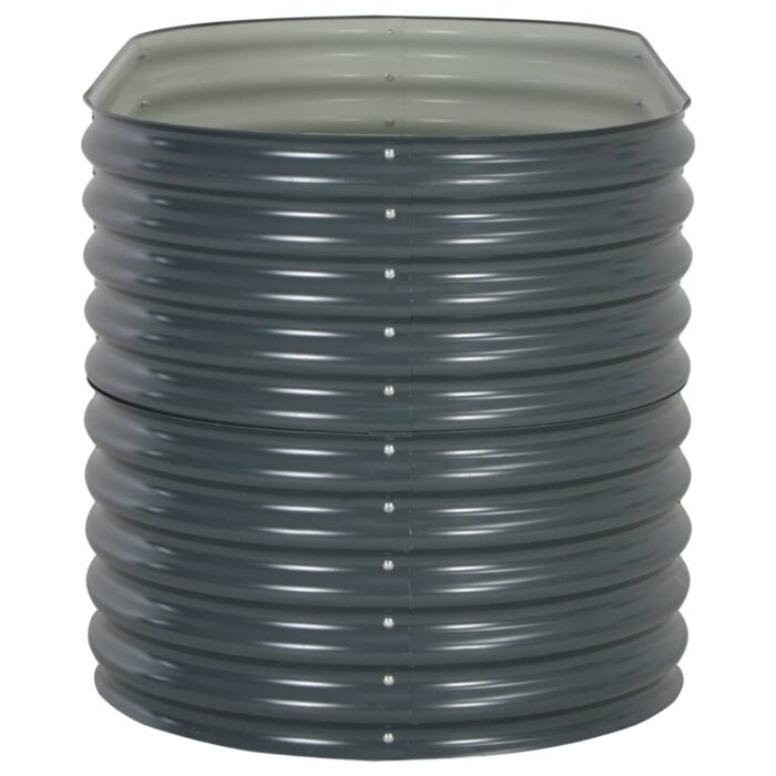 Lit surélevé de jardin 160x80x81 cm Acier galvanisé Gris – Image 3