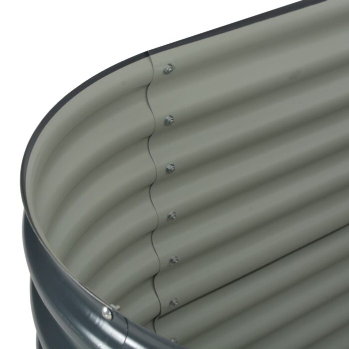 Lit surélevé de jardin 160x80x81 cm Acier galvanisé Gris – Image 6