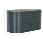 Lit surélevé de jardin 160x80x81 cm Acier galvanisé Gris – Image 7