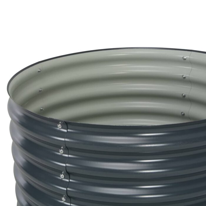 Lit surélevé de jardin 80x80x81 cm Acier galvanisé Gris – Image 3