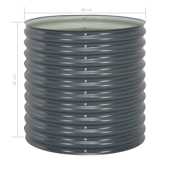 Lit surélevé de jardin 80x80x81 cm Acier galvanisé Gris – Image 4