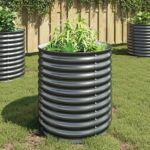 Lit surélevé de jardin 80x80x81 cm Acier galvanisé Gris