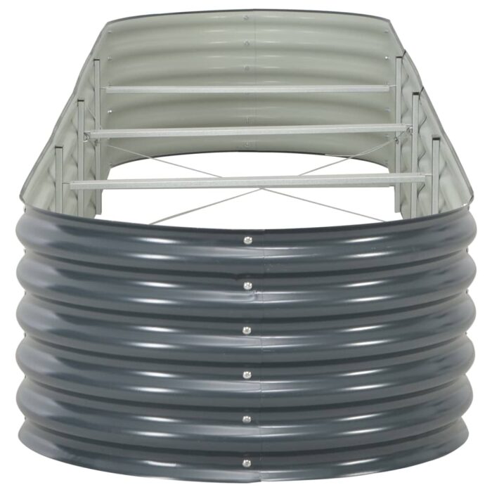 Lit surélevé de jardin 400x80x44 cm Acier galvanisé Gris – Image 3