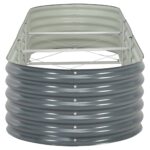 Lit surélevé de jardin 320x80x44 cm Acier galvanisé Gris – Image 3