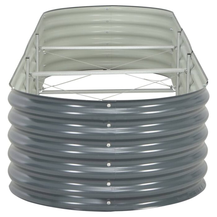 Lit surélevé de jardin 320x80x44 cm Acier galvanisé Gris – Image 3