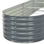 Lit surélevé de jardin 320x80x44 cm Acier galvanisé Gris – Image 6