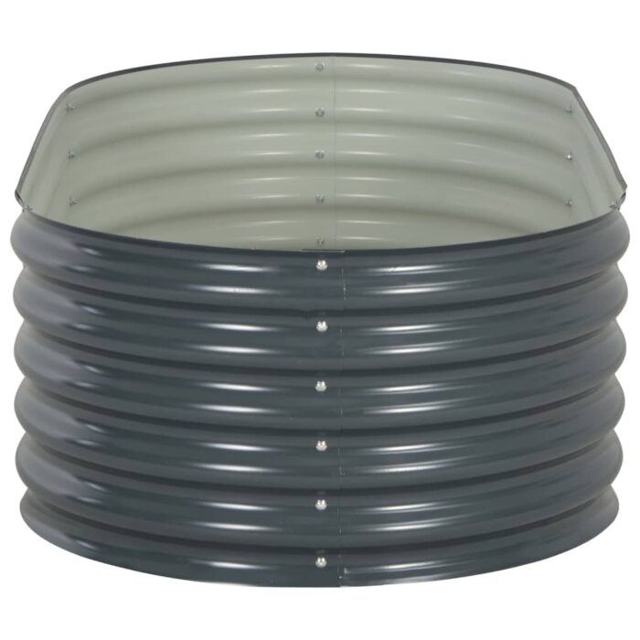 Lit surélevé de jardin 160x80x44 cm Acier galvanisé Gris – Image 2