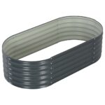 Lit surélevé de jardin 160x80x44 cm Acier galvanisé Gris – Image 3