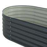 Lit surélevé de jardin 160x80x44 cm Acier galvanisé Gris – Image 5