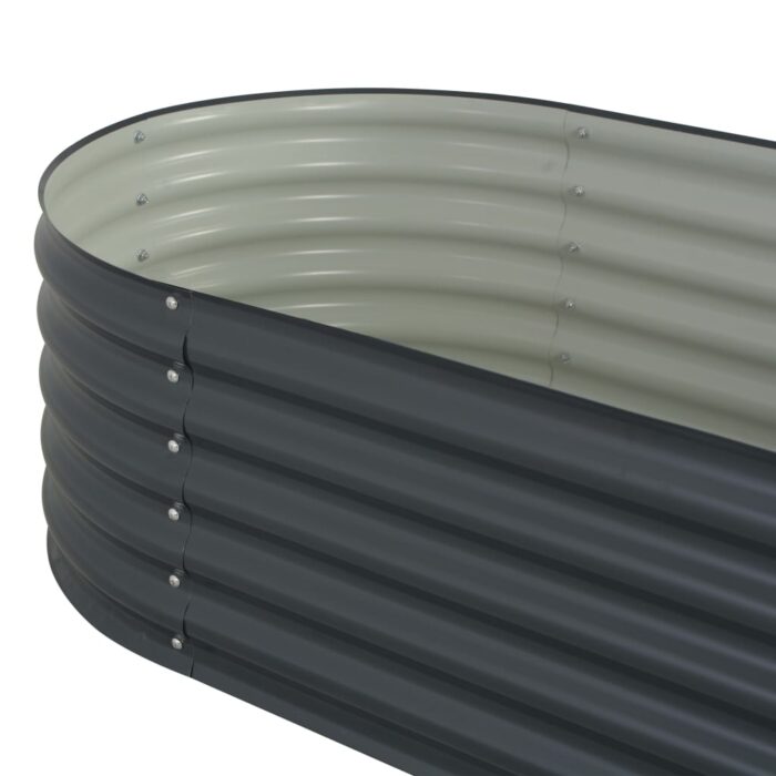 Lit surélevé de jardin 160x80x44 cm Acier galvanisé Gris – Image 5