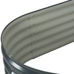 Lit surélevé de jardin 160x80x44 cm Acier galvanisé Gris – Image 6