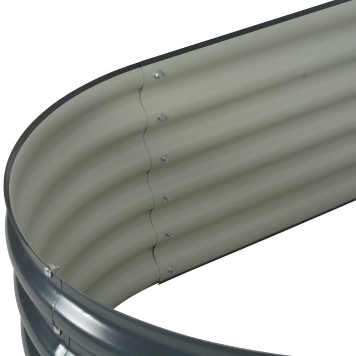 Lit surélevé de jardin 160x80x44 cm Acier galvanisé Gris – Image 6
