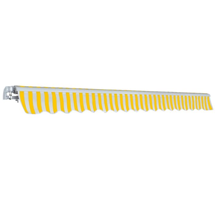 Auvent pliable manuel 400 cm Jaune/blanc – Image 3