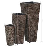 Lits surélevés 3 pcs Jacinthe d'eau Marron foncé – Image 6
