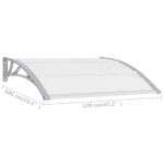 Auvent de porte Gris 120 x 100 cm PC – Image 5