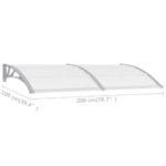 Auvent de porte Gris 200x100 cm Polycarbonate – Image 5
