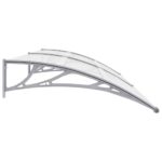 Auvent de porte Gris 240x100 cm Polycarbonate – Image 2