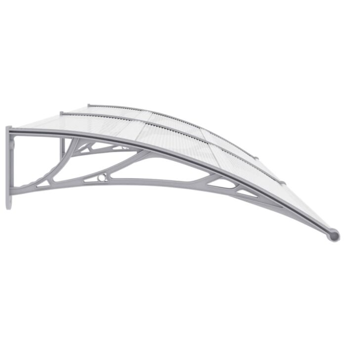 Auvent de porte Gris 240x100 cm Polycarbonate – Image 2