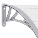 Auvent de porte Gris 240x100 cm Polycarbonate – Image 3