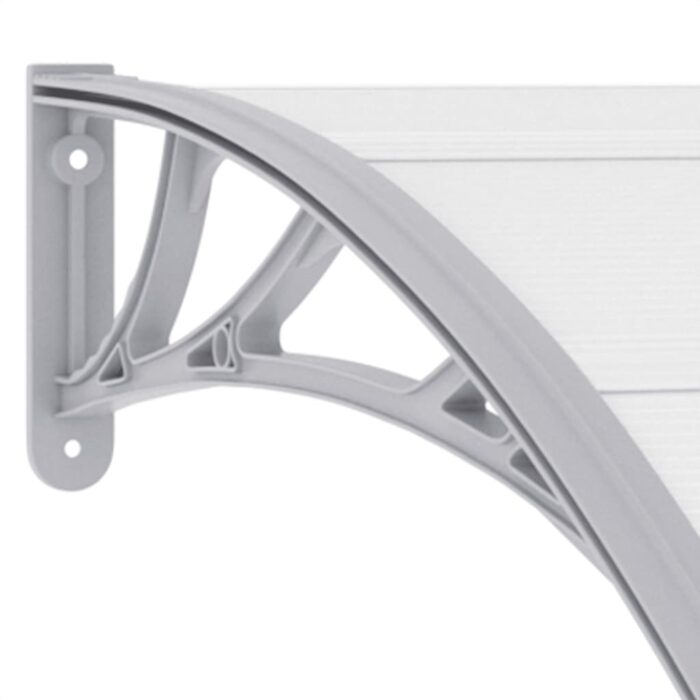 Auvent de porte Gris 240x100 cm Polycarbonate – Image 3