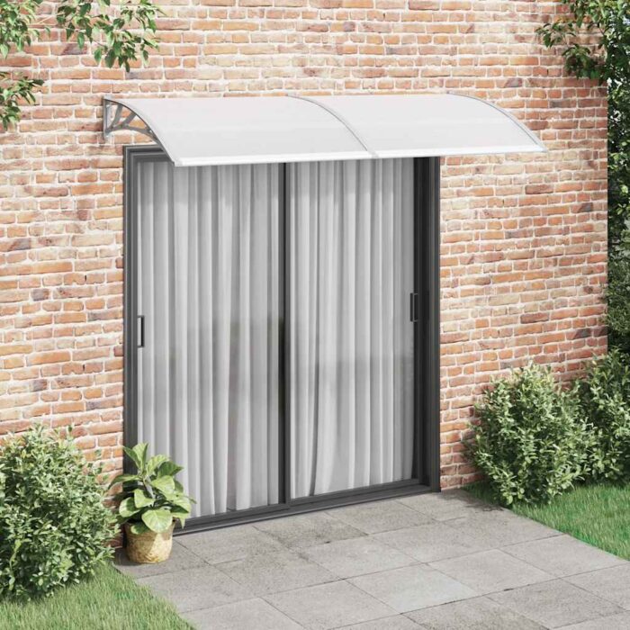 Auvent de porte Gris 240x100 cm Polycarbonate – Image 1