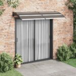 Auvent de porte Noir 240x100 cm PC