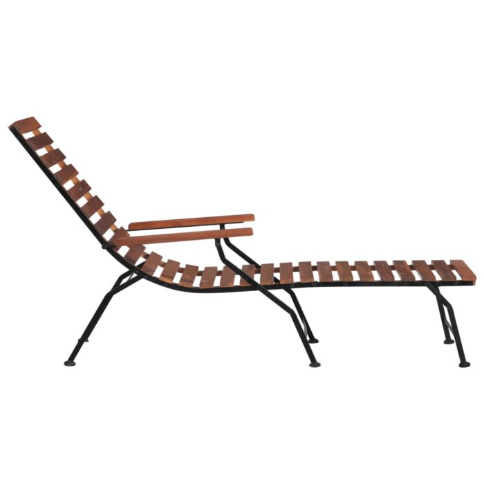 Chaise de terrasse d'extérieur Bois d'acacia solide – Image 2