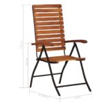 Chaises inclinables de jardin lot de 2 Bois solide d'acacia – Image 6