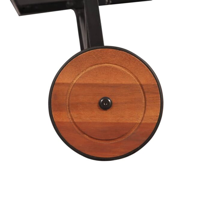 Chaise longue avec pieds en acier Bois d'acacia massif – Image 3